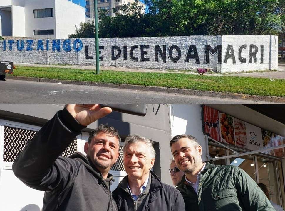 Pintadas y denuncia de escrache armado: sigue la polémica por la visita de Macri a Ituzaingó