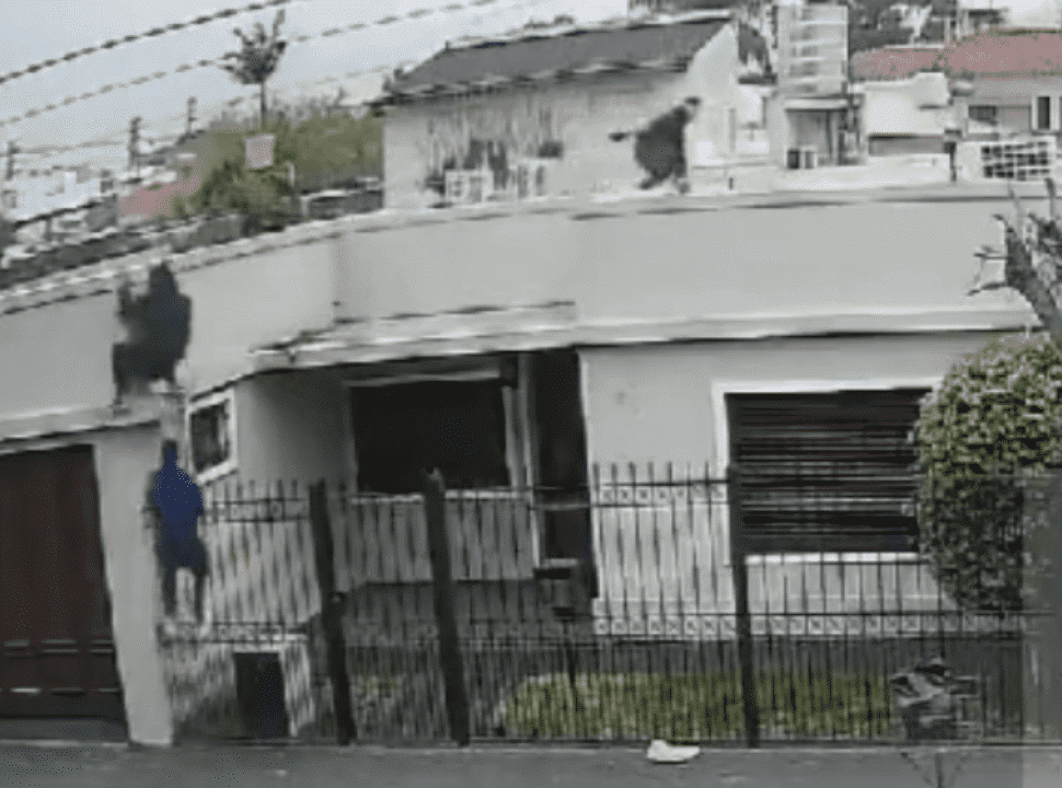 VIDEO | Morón: treparon por una reja para robar en una casa, pero fueron ahuyentados por los perros.