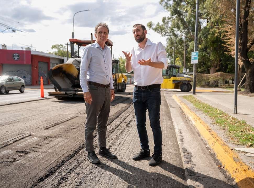 Hurlingham: Selci y Katopodis recorrieron el inicio de las obras de repavimentación de la avenida Vergara